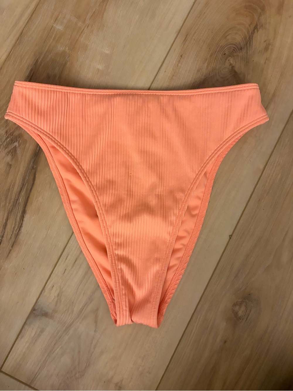 Hollister Swim Ribbed Bikini Bottom in Coral